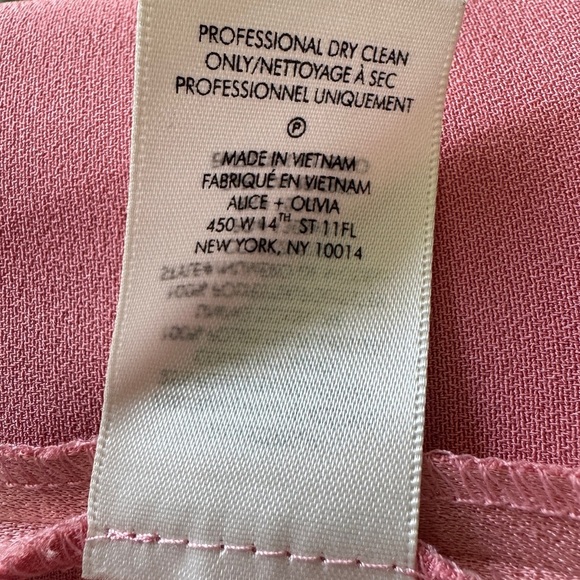 Alice + Olivia Jc Wide Leg Side Slit Pant in Rose, Size 0 - Picture 9 of 10